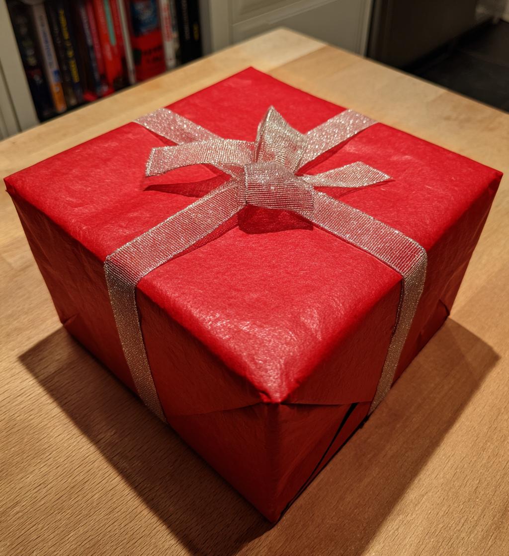 red wrapping paper christmas