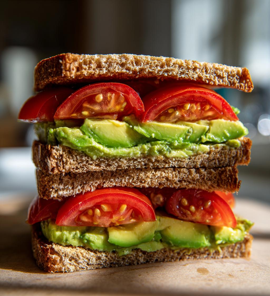 tomato avocado sandwich