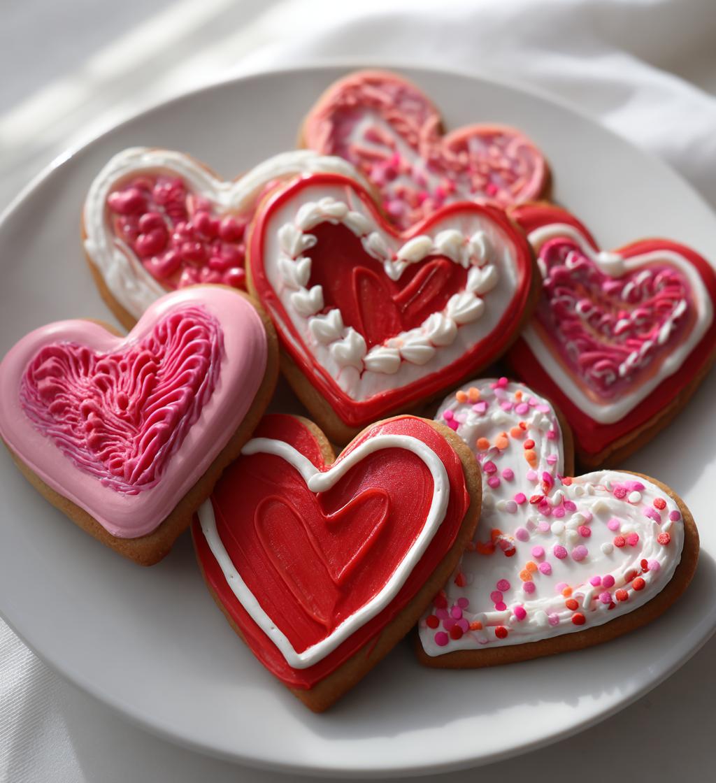 valentine cookies decorated