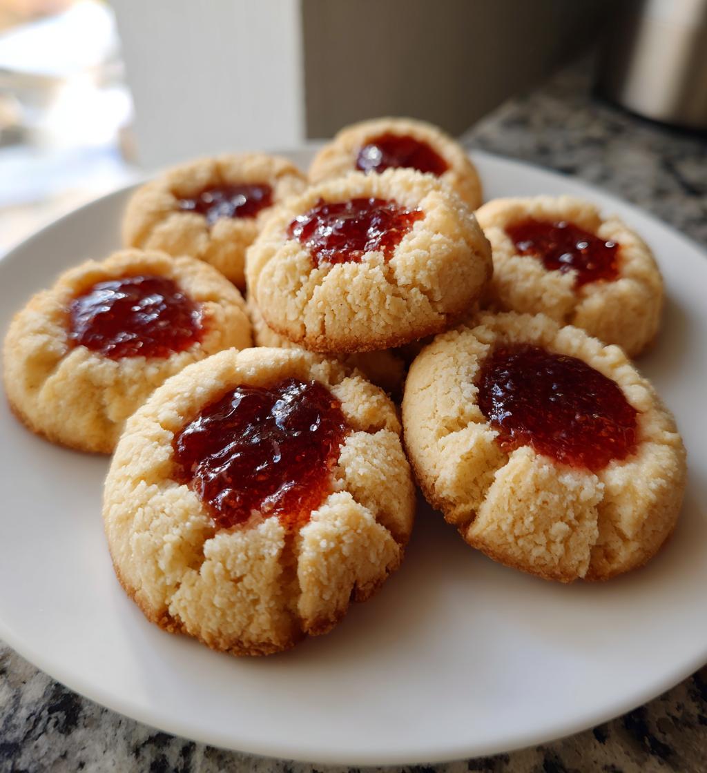 almond flour jam thumbprint cookies
