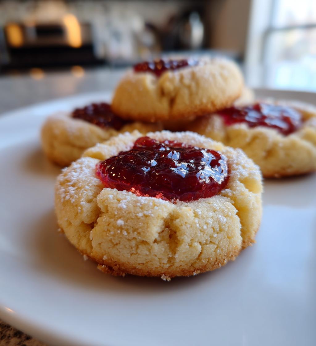 almond jam thumbprint cookies