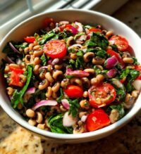 black-eyed pea salad with spinach