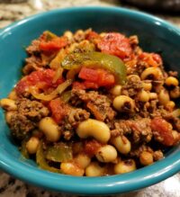 black eyed peas and ground beef