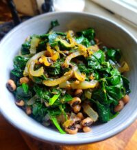 black eyed peas and spinach