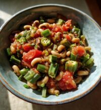 black eyed peas okra tomatoes
