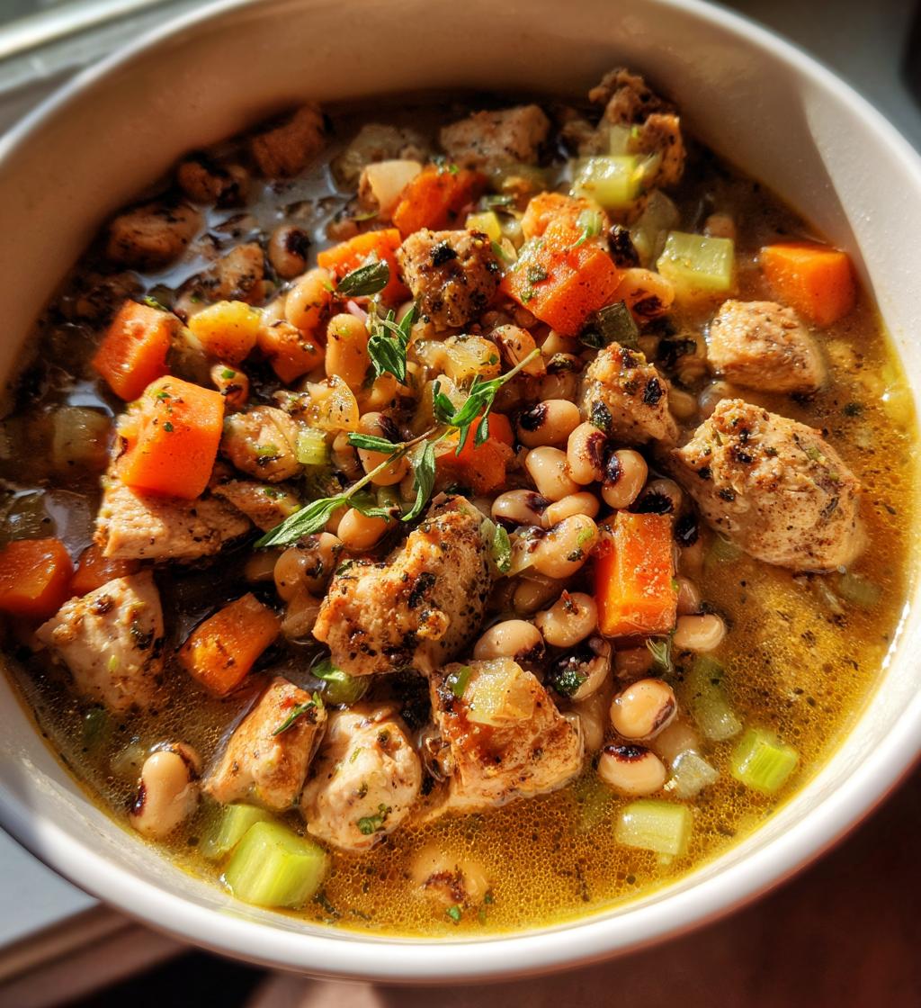 chicken and black eyed pea stew