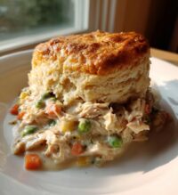chicken pot pie with red lobster biscuit topping