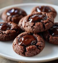 chocolate espresso thumbprint cookies