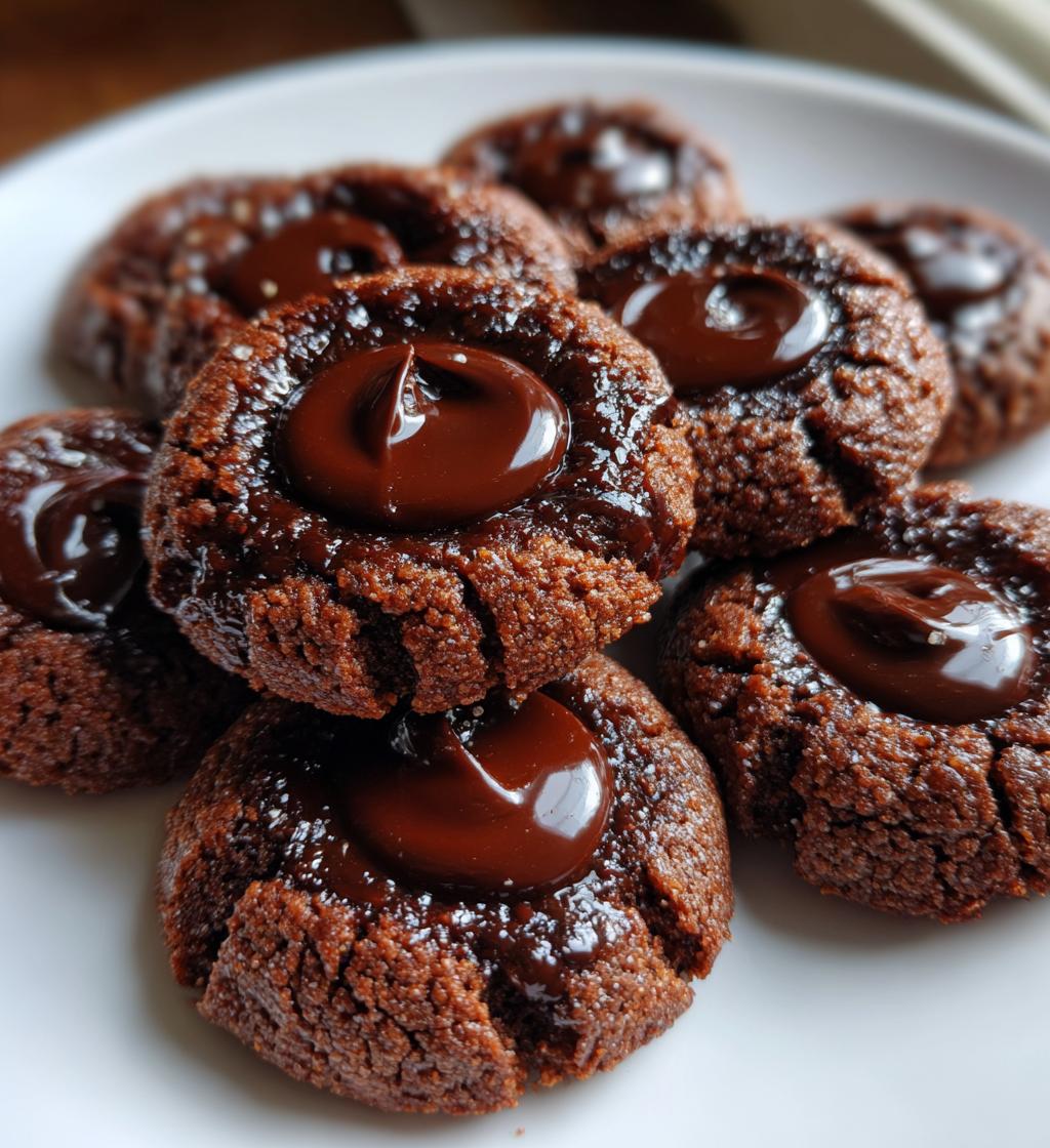 chocolate ganache thumbprint cookies