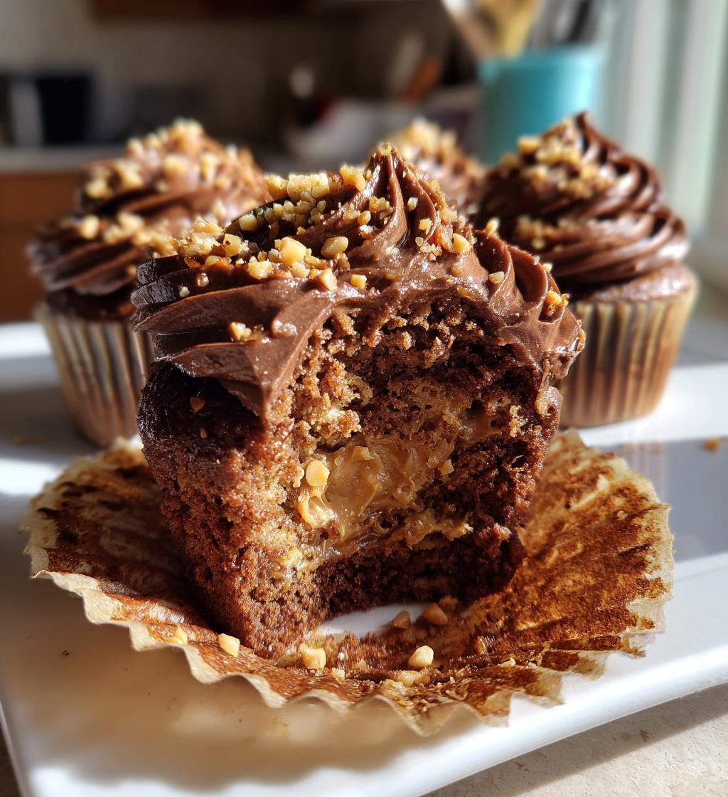 chocolate peanut butter cupcakes