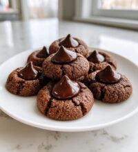 chocolate thumbprint cookies kisses