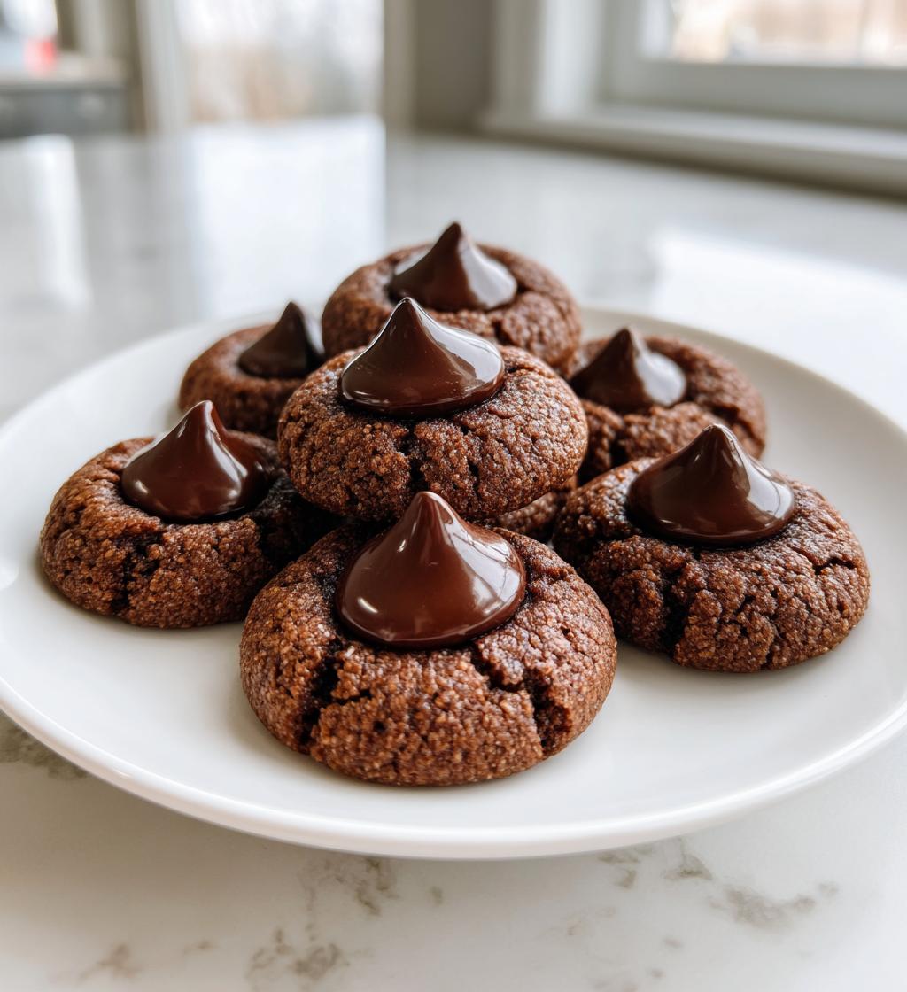 chocolate thumbprint cookies kisses