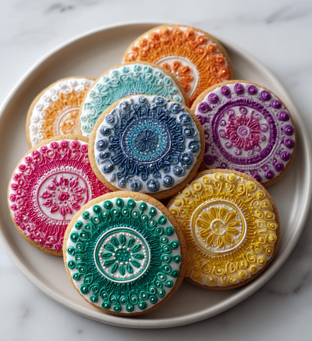 circle royal icing cookies