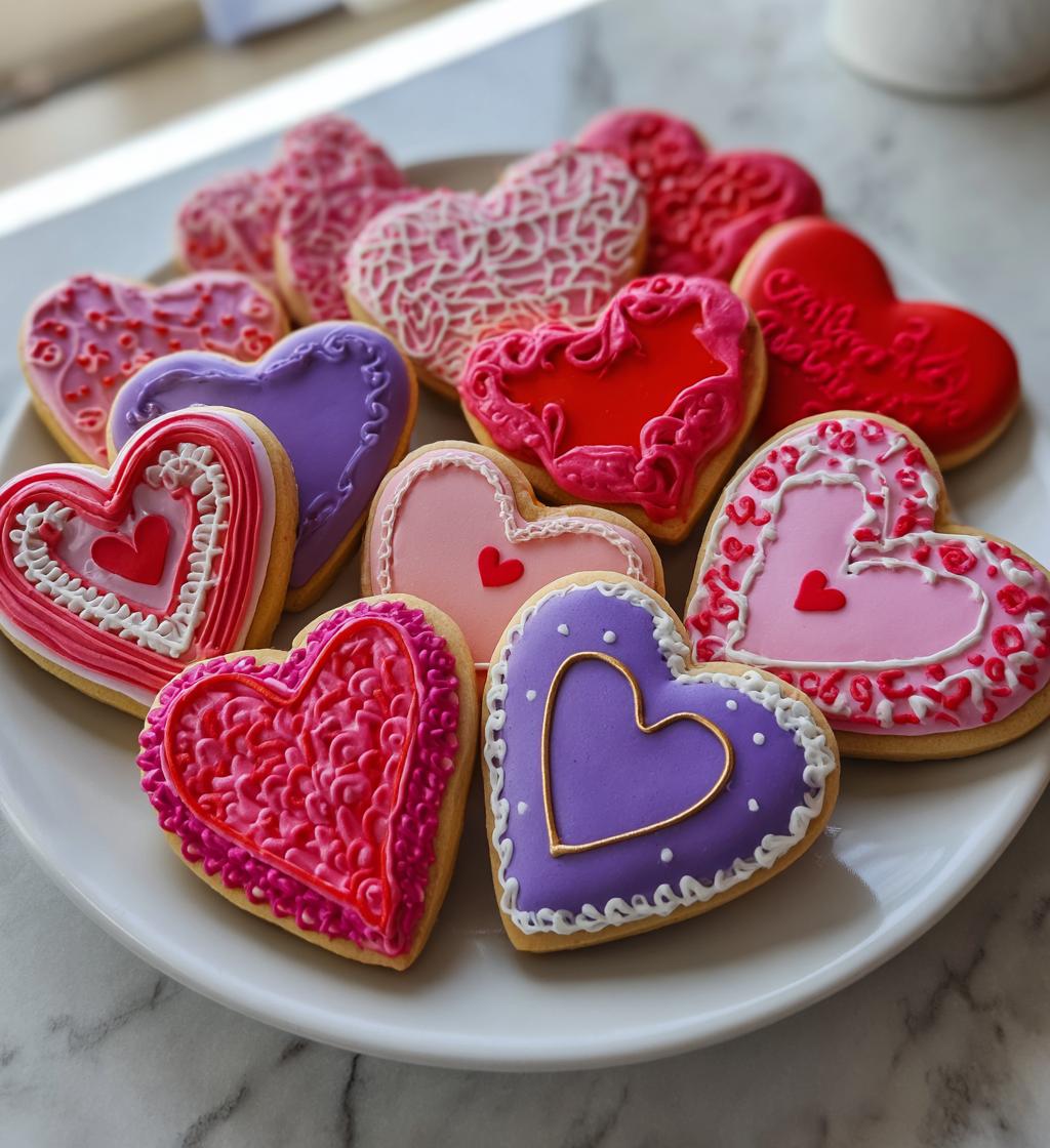 colorful valentine cookies