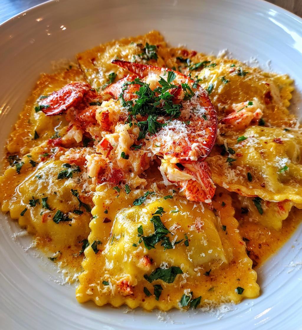 crab and lobster ravioli