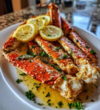 crab legs presentation