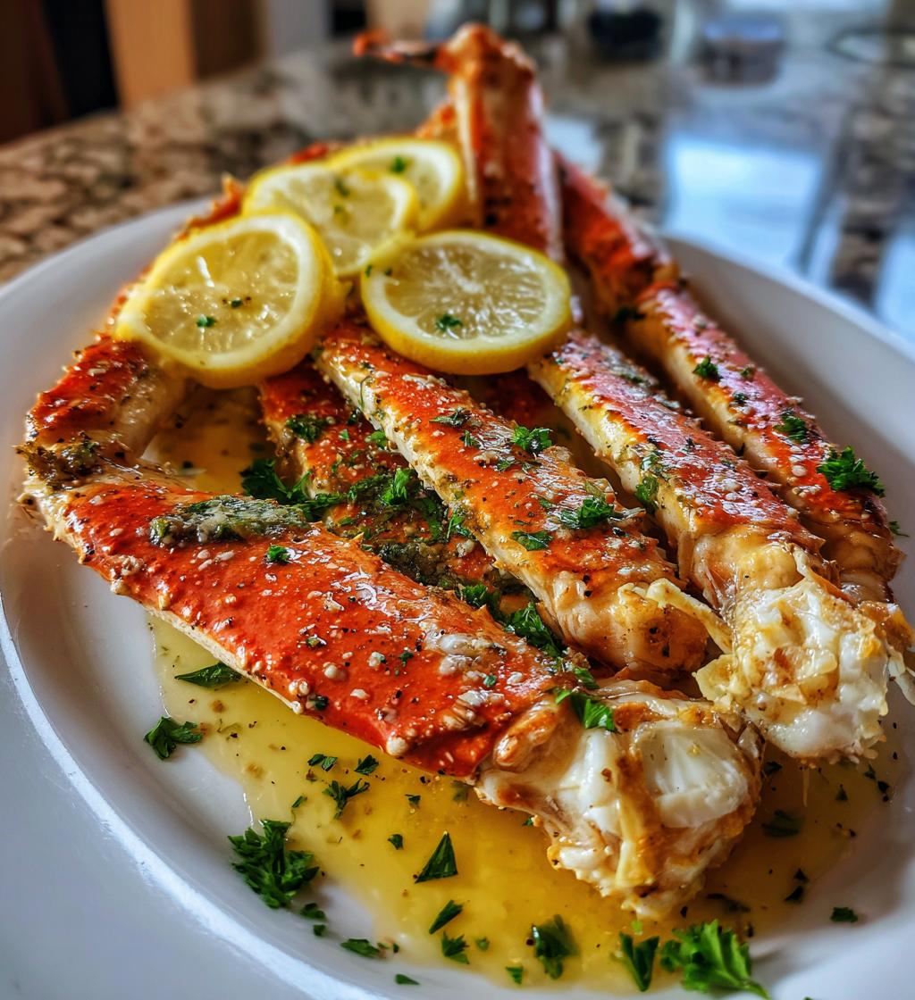 crab legs presentation