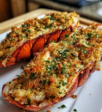 crab stuffed lobster tail
