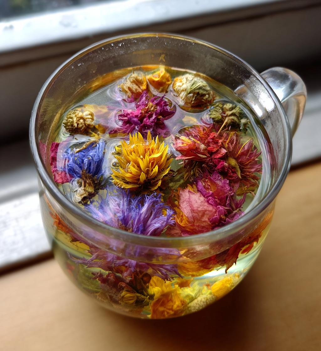 cup of tea with flower and russian text