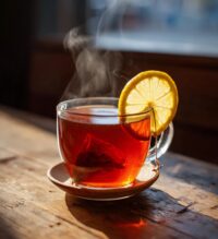 cup of tea with russian text