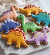 dinosaur royal icing cookies