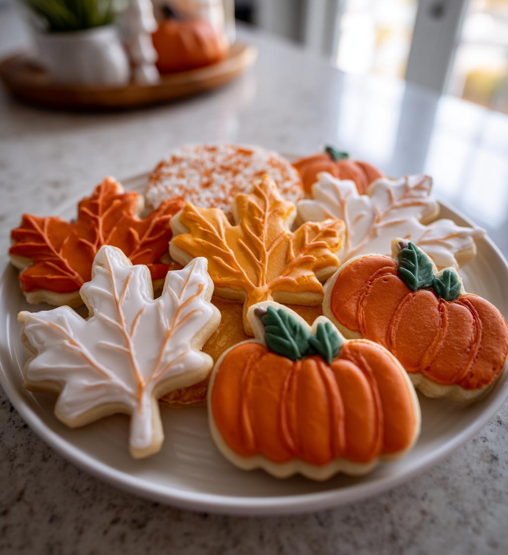 fall royal icing cookies