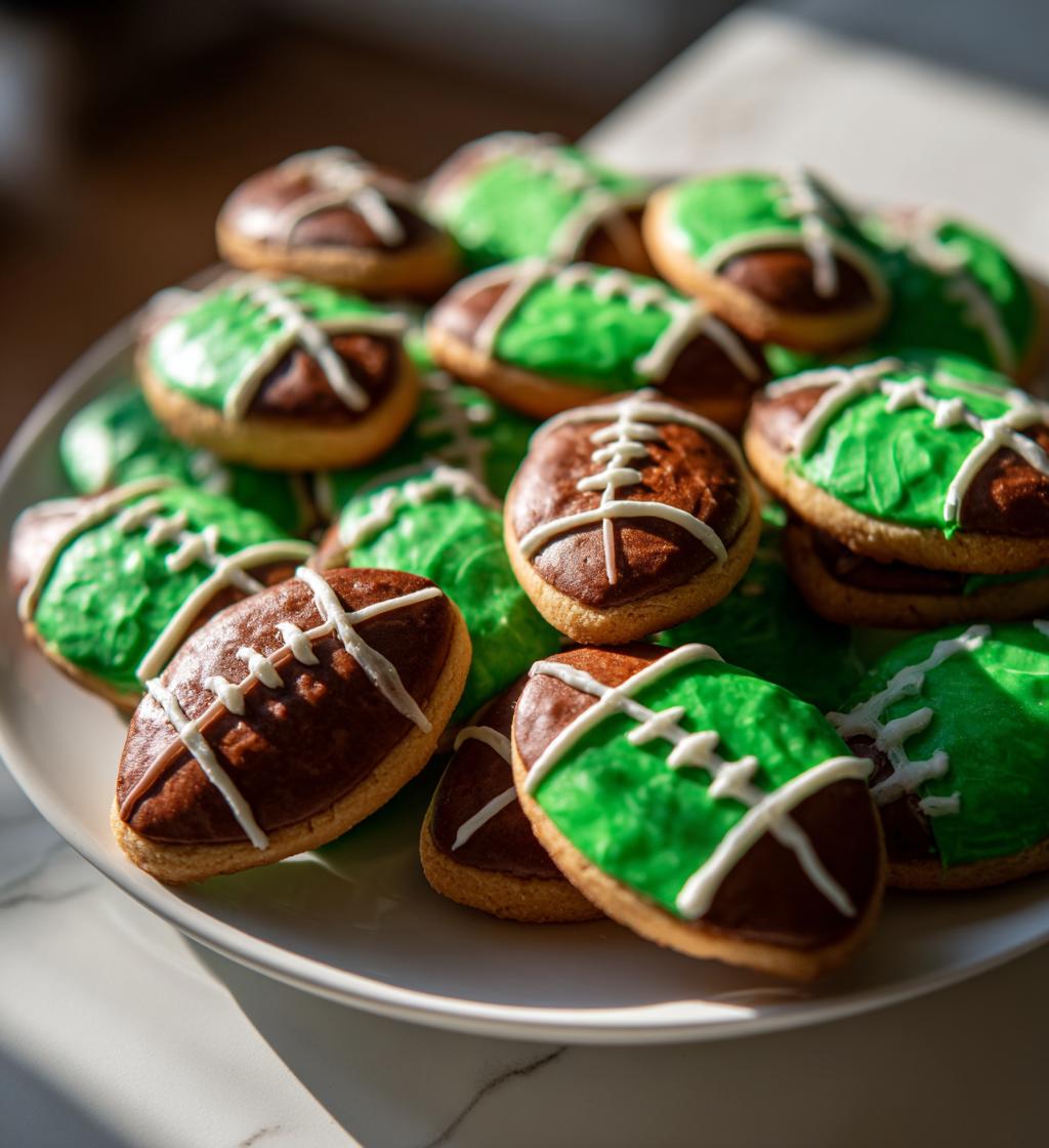 first year down football birthday cookies