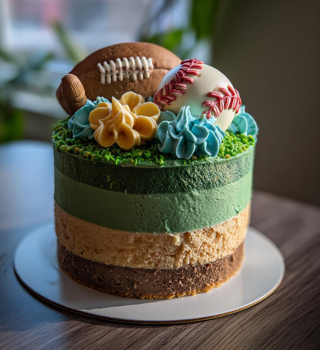 football and baseball cake