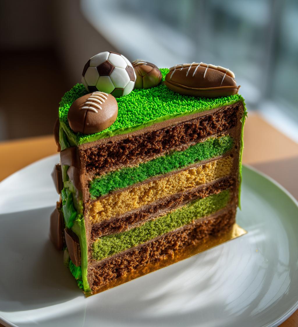 football and cricket theme cake