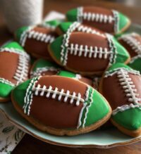 football birthday cookies decorated