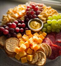 football cheese and cracker tray