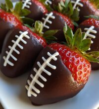 football chocolate covered strawberries