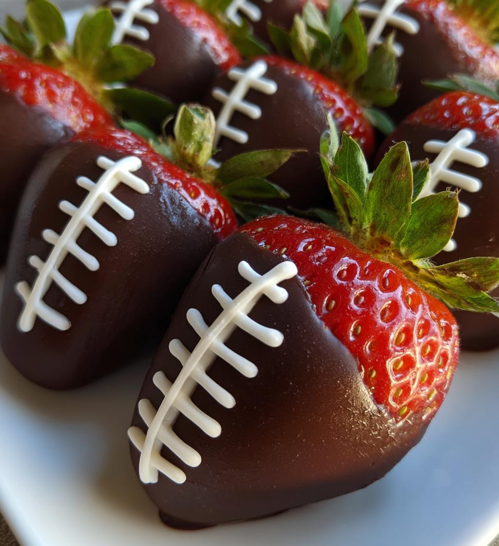 football chocolate covered strawberries
