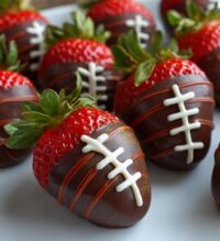football chocolate strawberries
