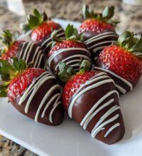 football covered strawberries