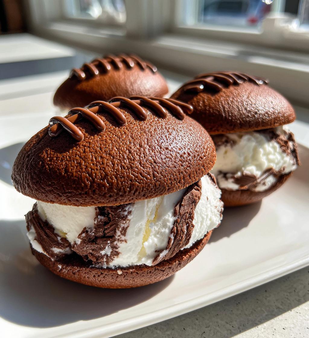 football ice cream sandwiches