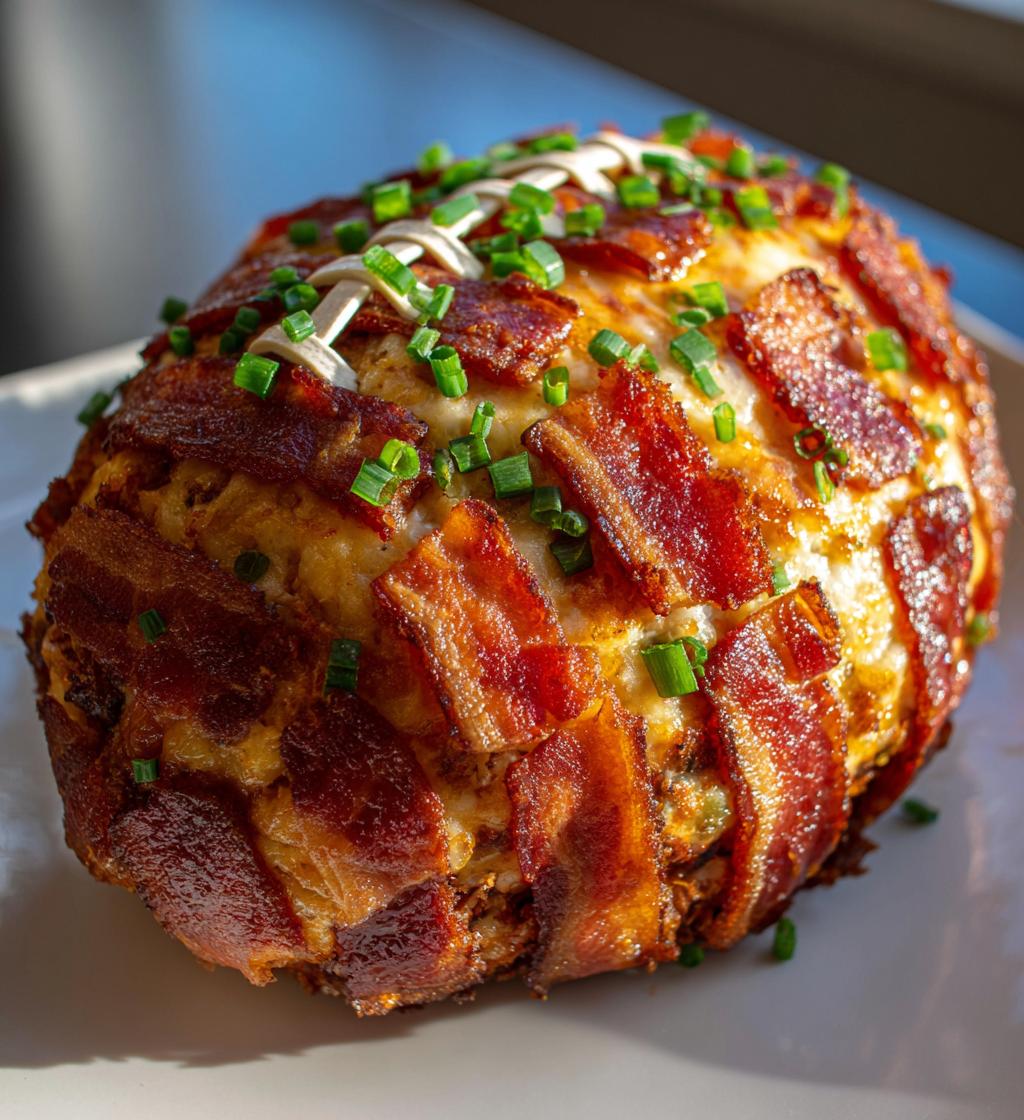 football shaped cheeseball