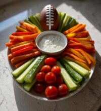 football shaped veggie tray