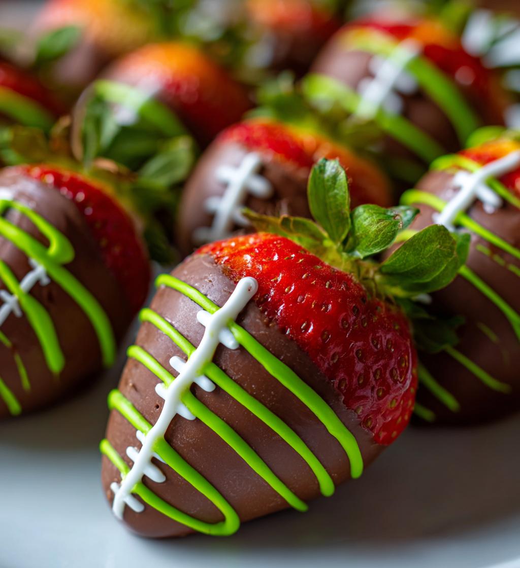 football themed chocolate covered strawberries
