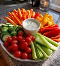 football vegetable tray