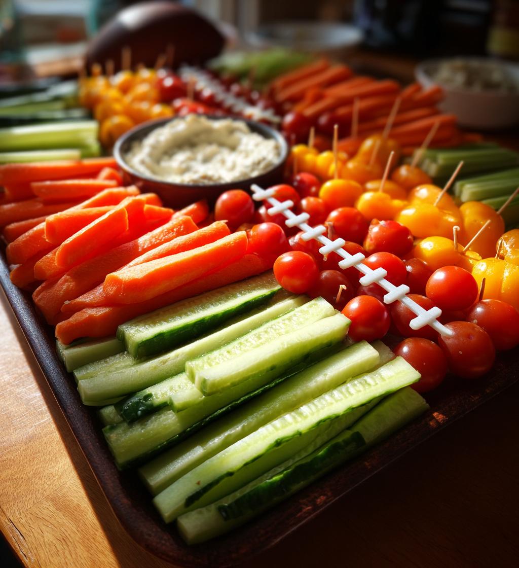 football veggie tray ideas