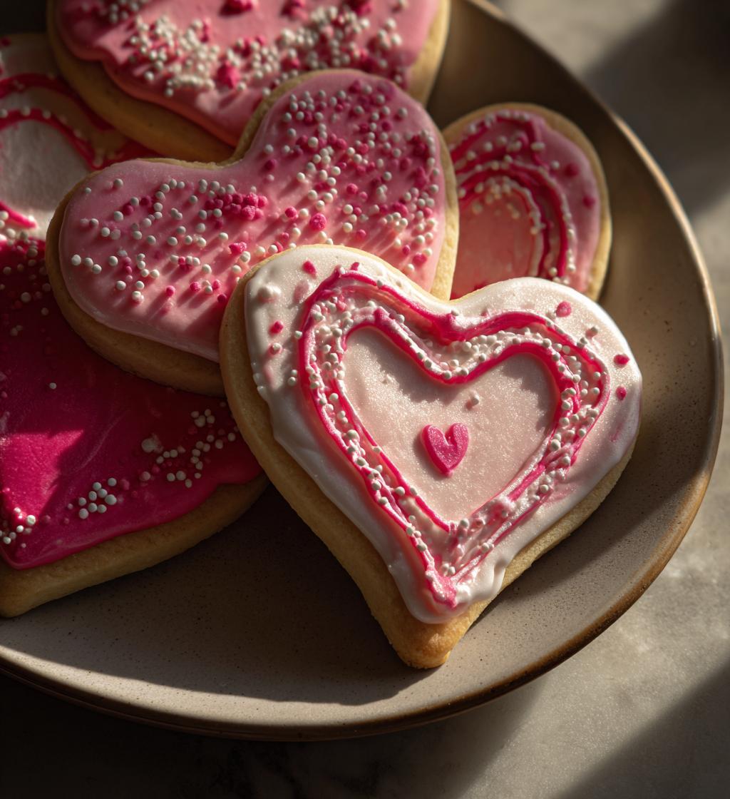 frosted valentine cookies