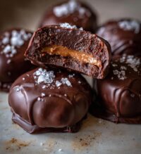 giant peanut butter dark chocolate sea salt buckeyes