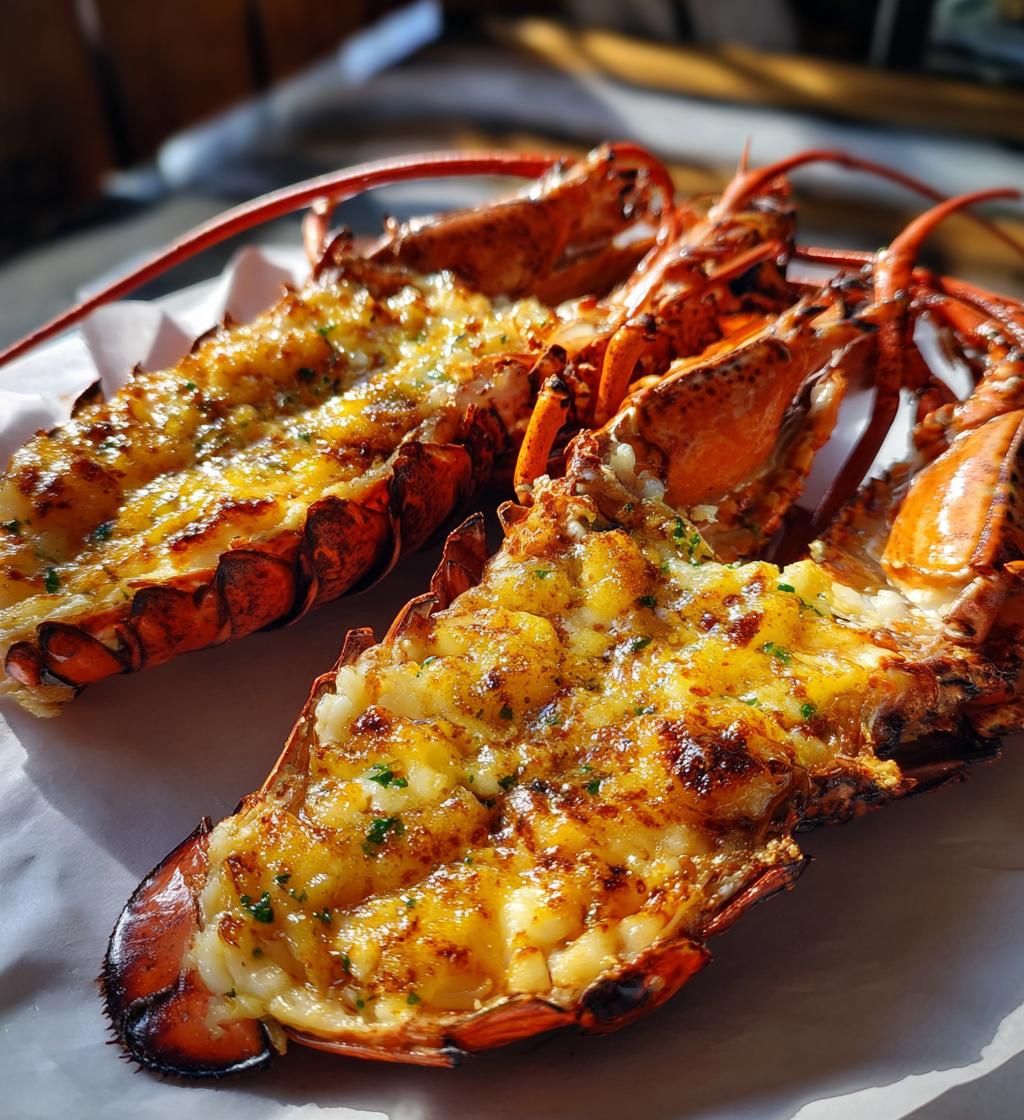 grilled lobster with garlic butter