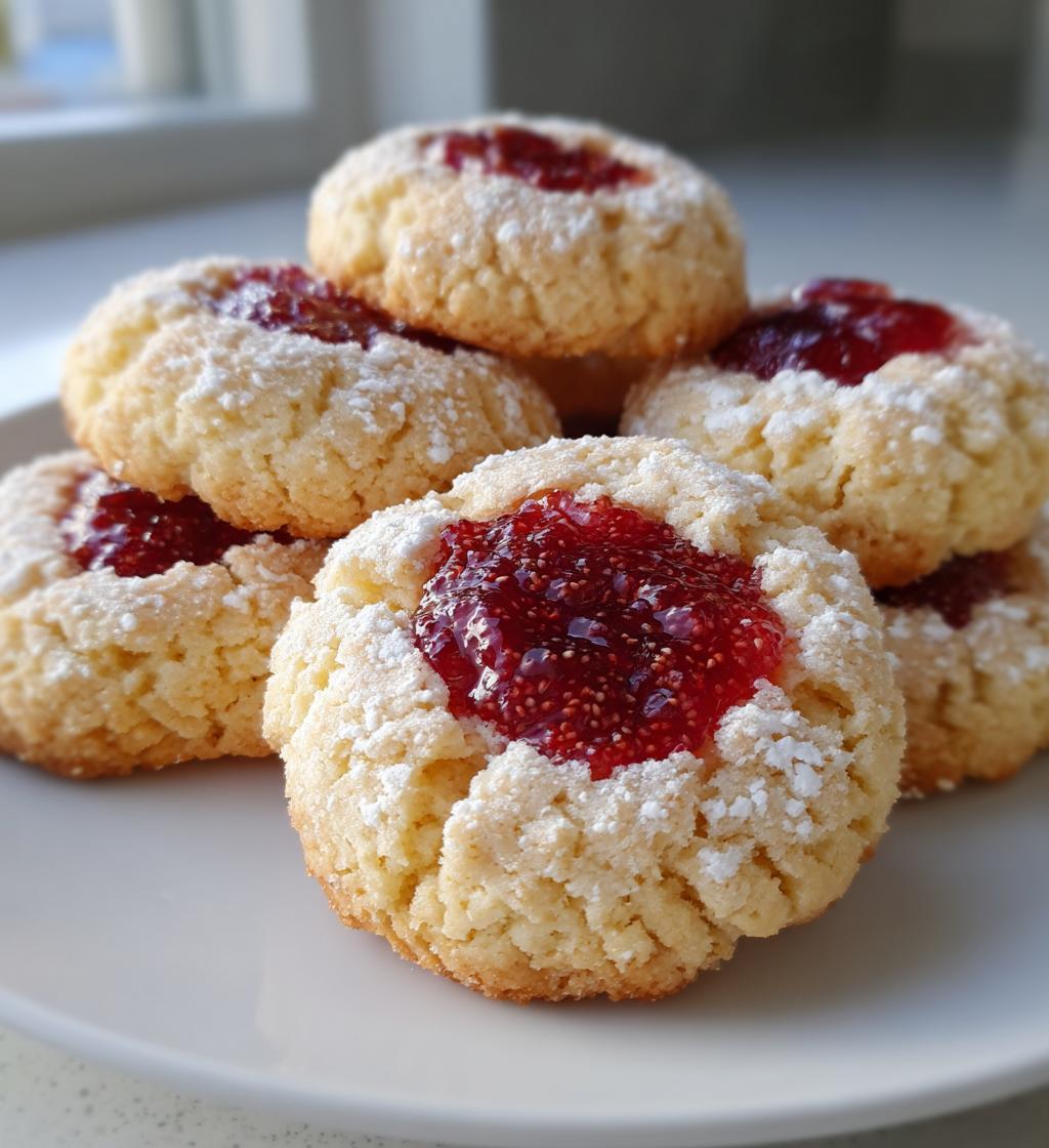 grinch thumbprint raspberry cookies