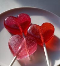handmade heart-shaped valentine lollipop