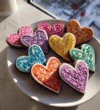 heart royal icing cookies