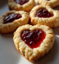 heart shaped thumbprint cookies