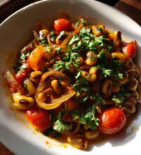 how to make black eyed peas masala