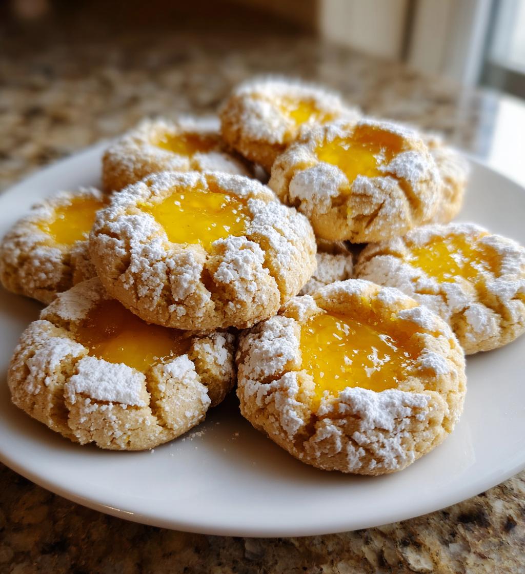 lemon crinkle thumbprint cookies